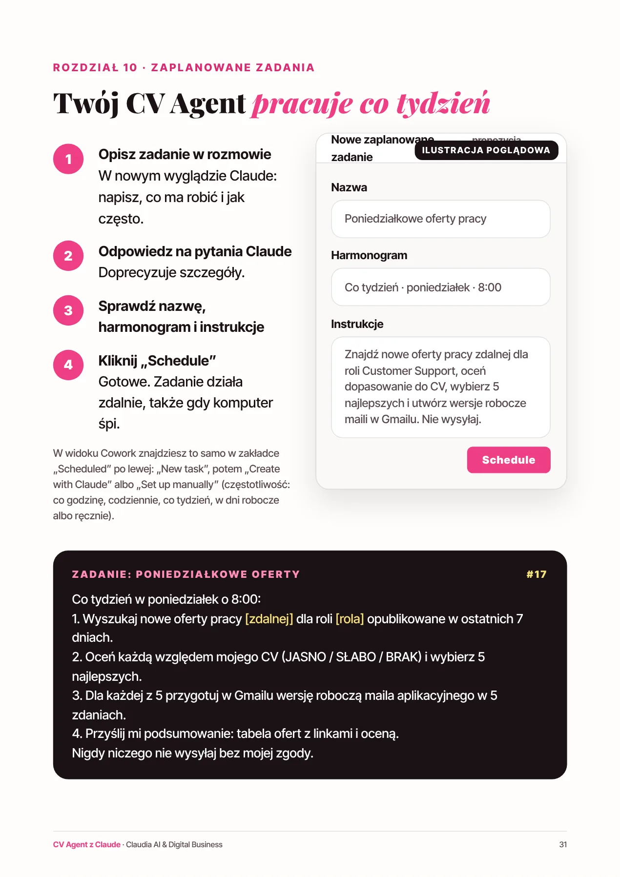Strona e-booka: zaplanowane zadania